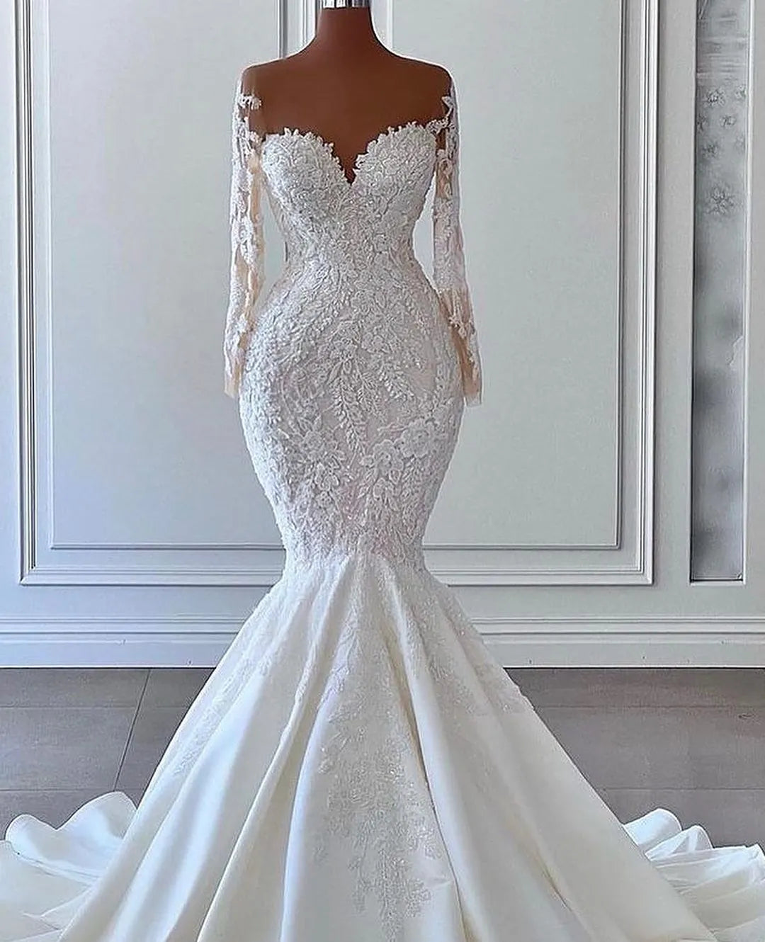 Luxury Mermaid Satin Wedding Dress