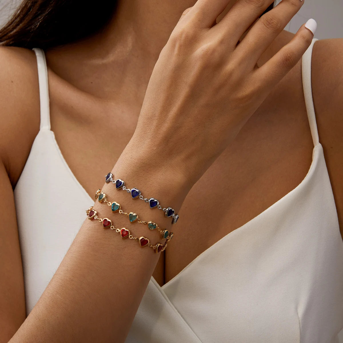 Red Crystal Heart Bracelet