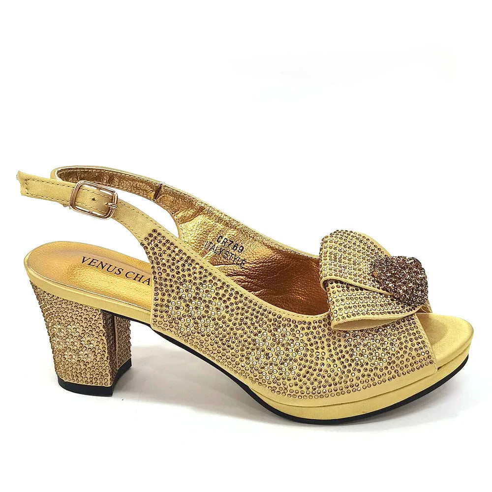 Women's Rhinestone Shoes Bag Set