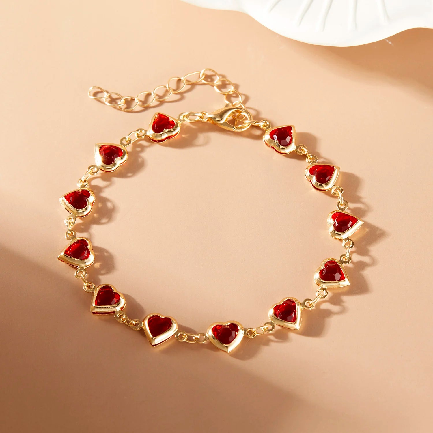 Red Crystal Heart Bracelet