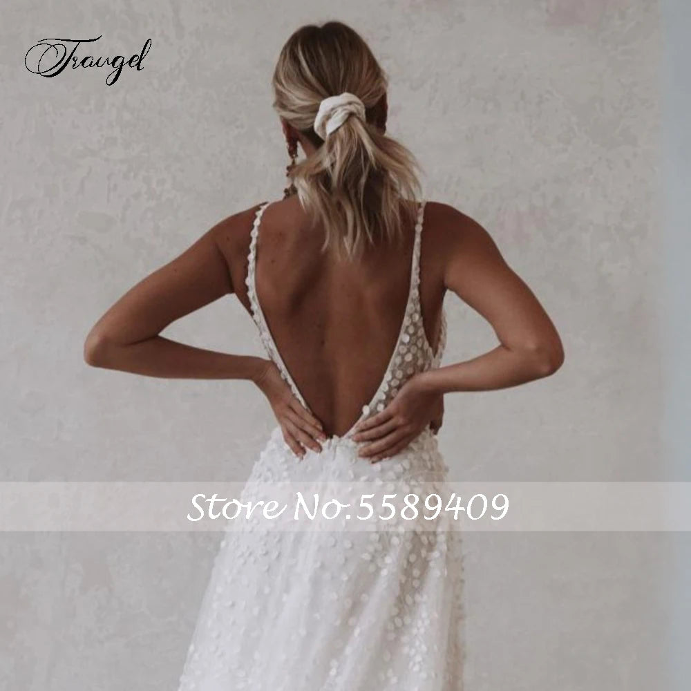 Backless Lace Wedding Dress