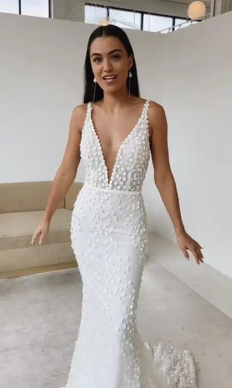 Backless Lace Wedding Dress