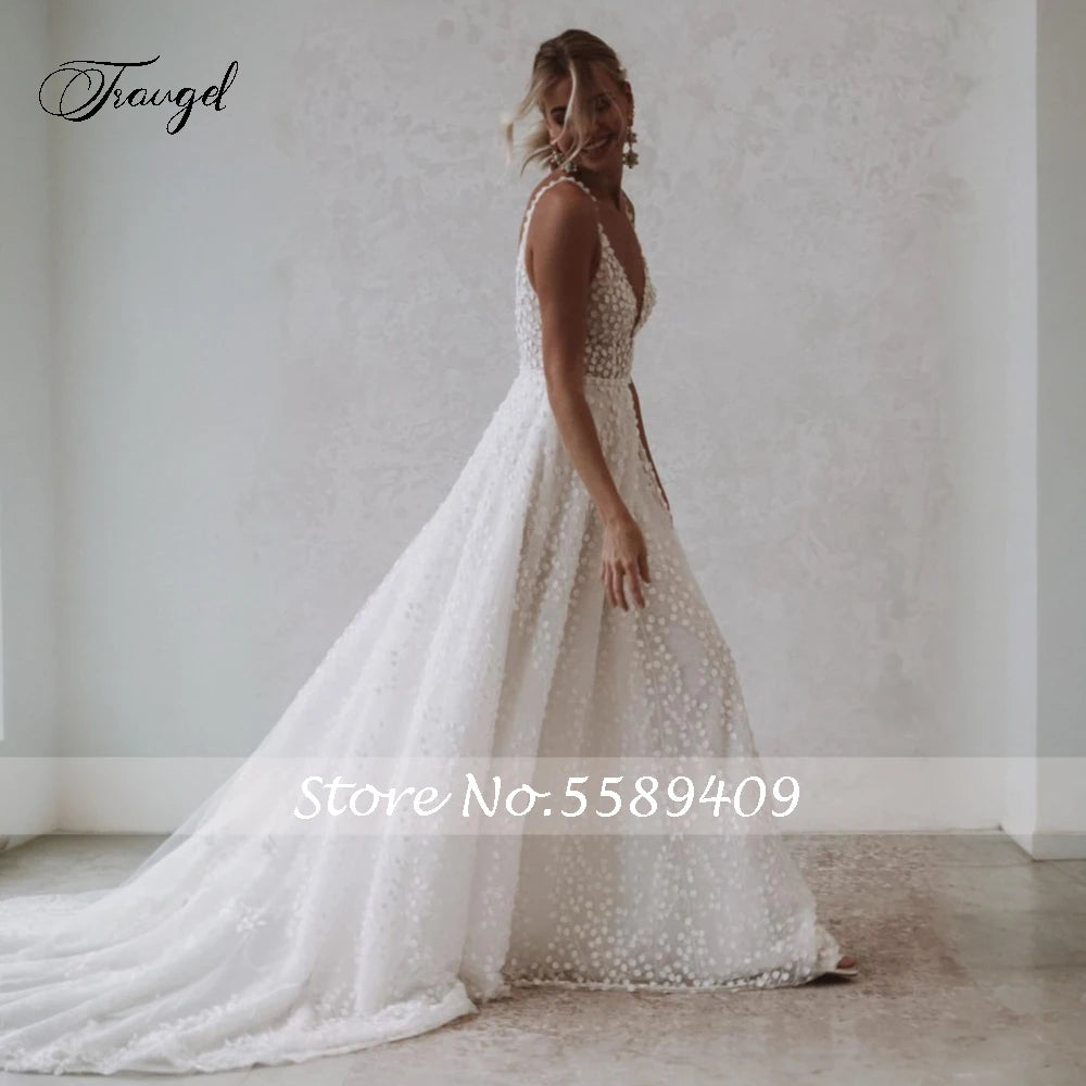 Backless Lace Wedding Dress