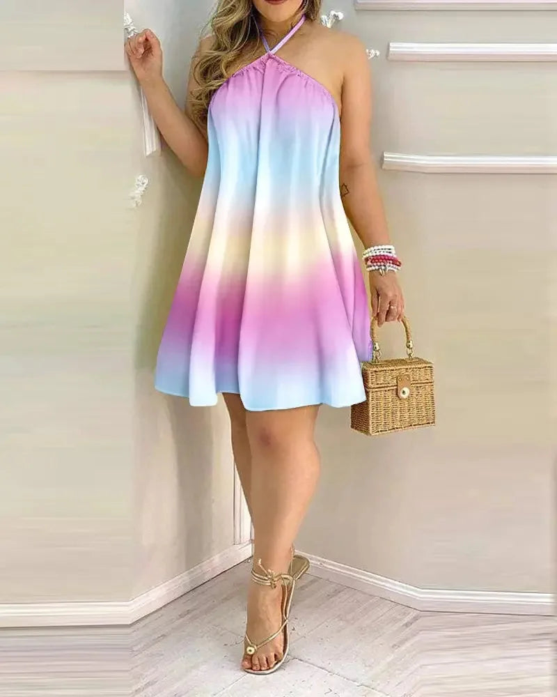 Floral Boho Halter Dress