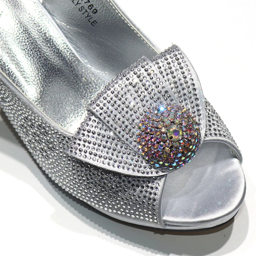 Women's Rhinestone Shoes Bag Set