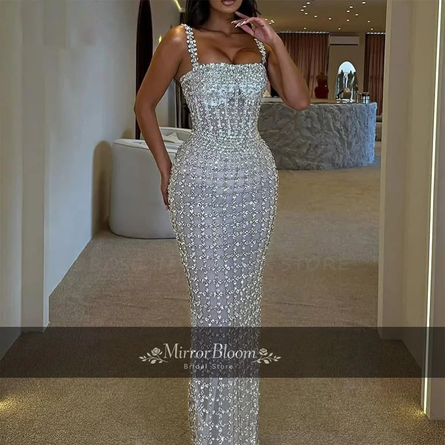 Silver Mermaid Prom Dress