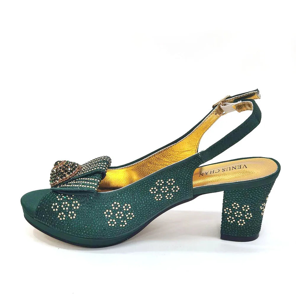 Women's Rhinestone Shoes Bag Set