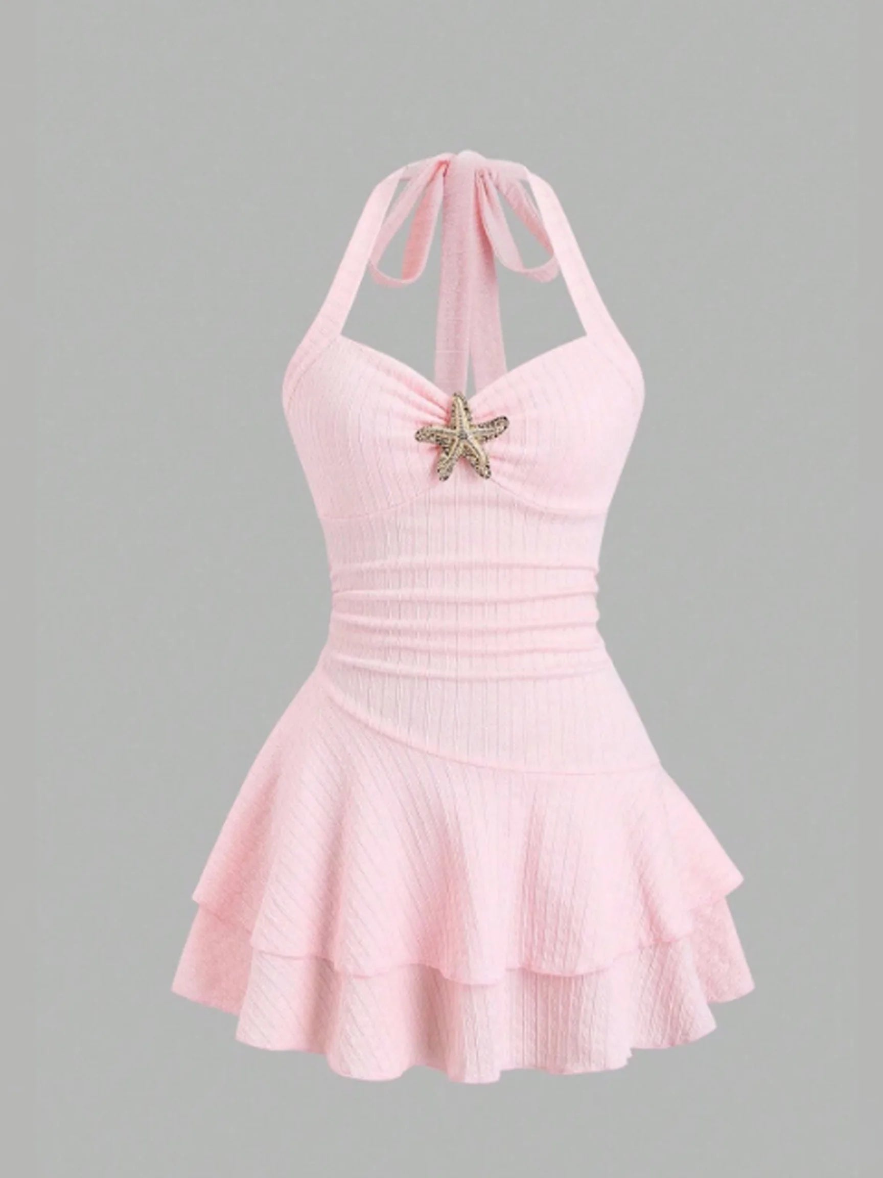 White Halter Mini Dress