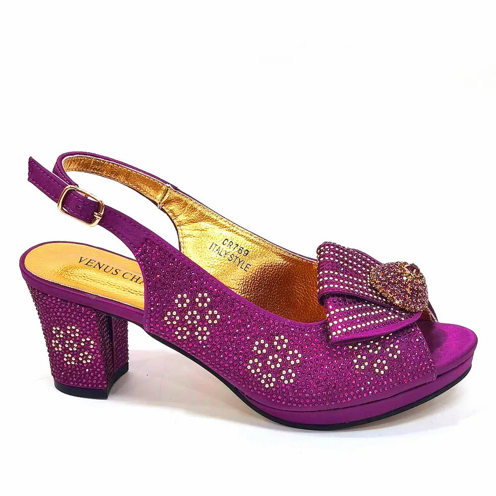 Women's Rhinestone Shoes Bag Set