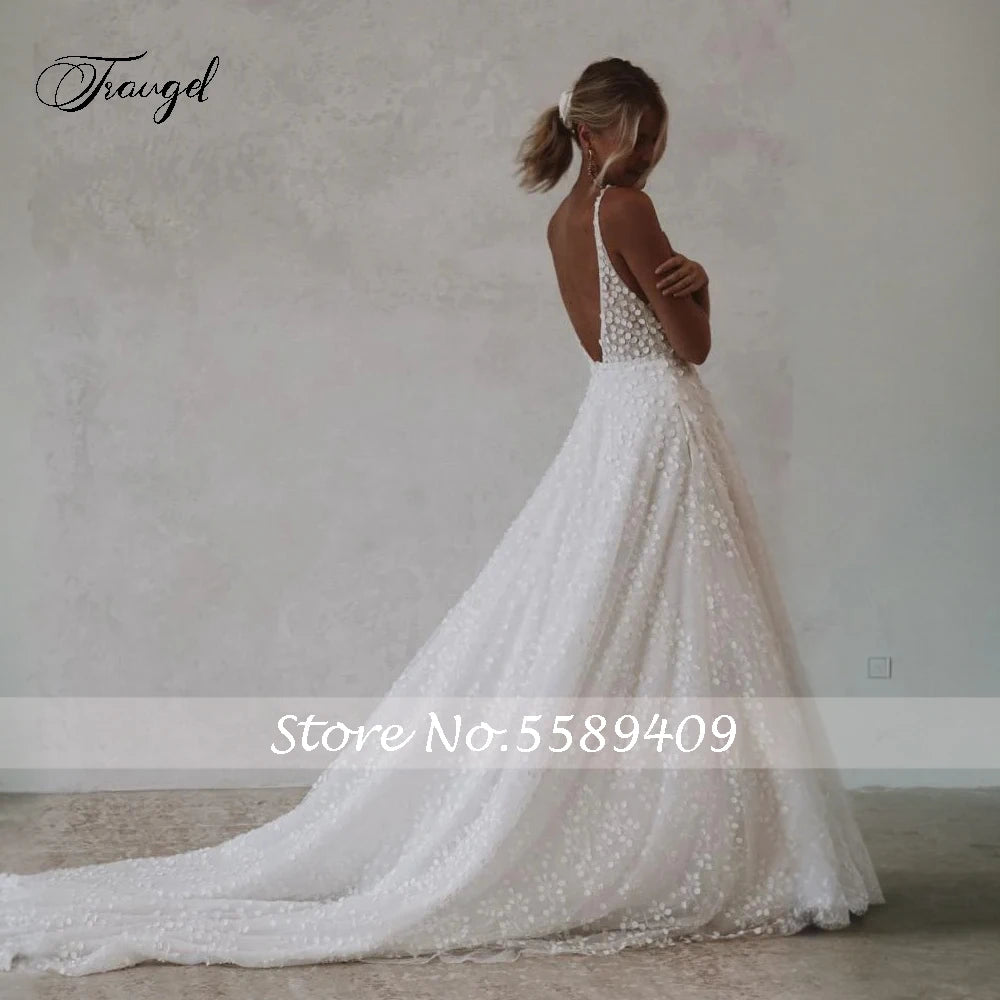 Backless Lace Wedding Dress