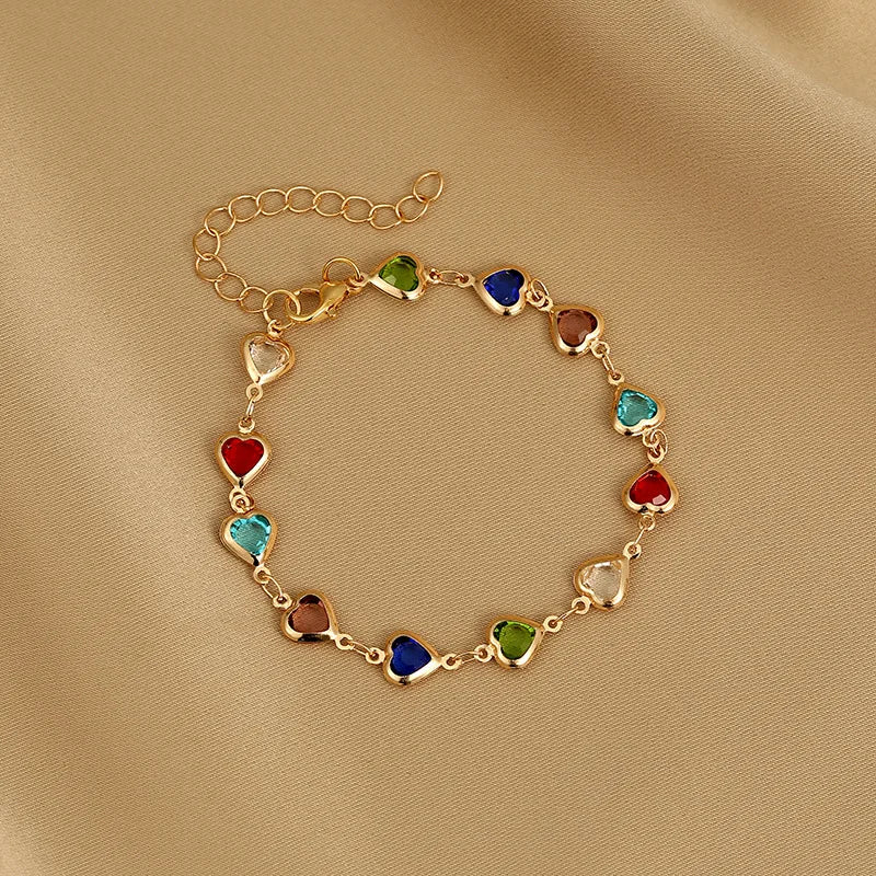 Red Crystal Heart Bracelet