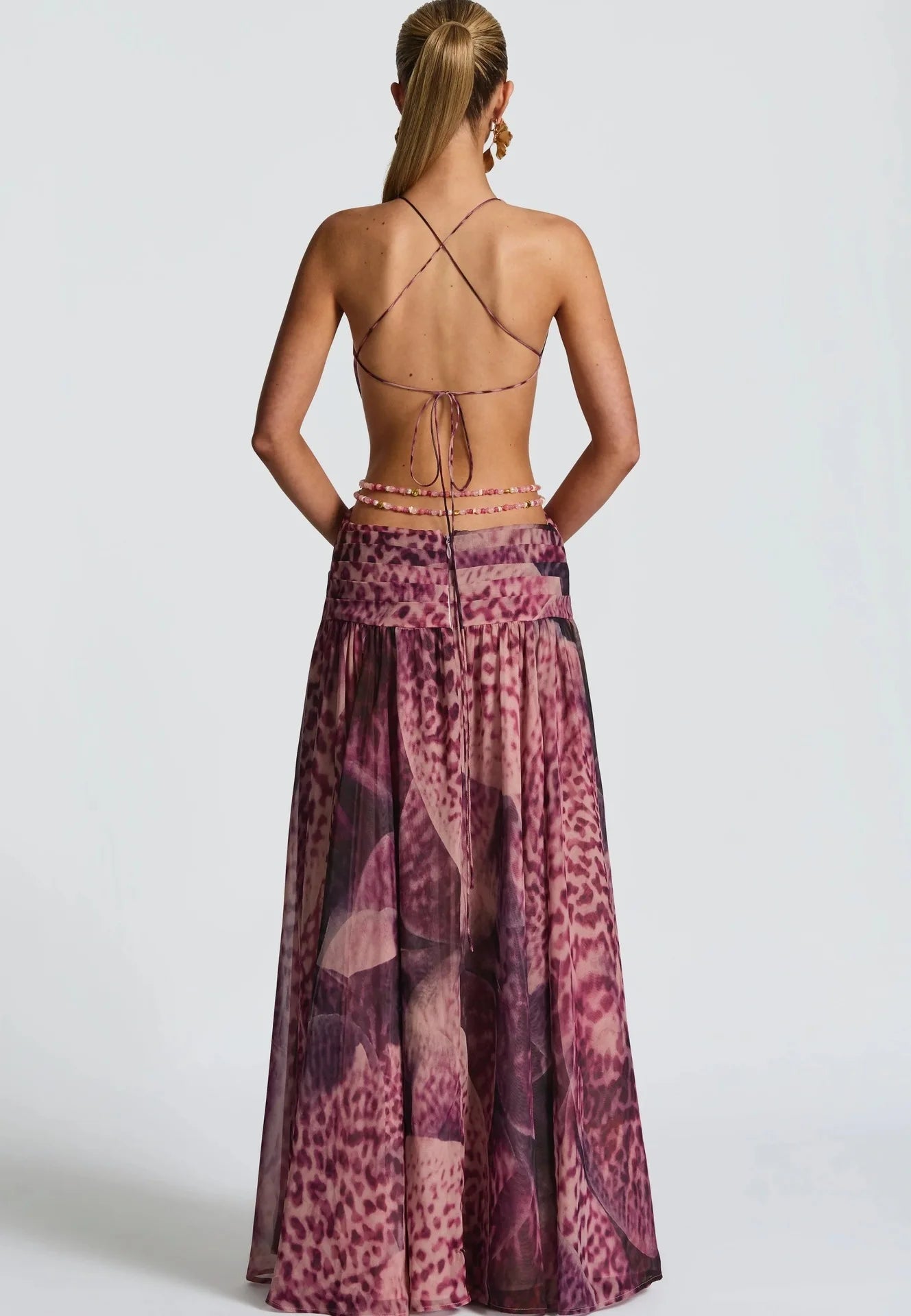 Leopard Halter Maxi Dress