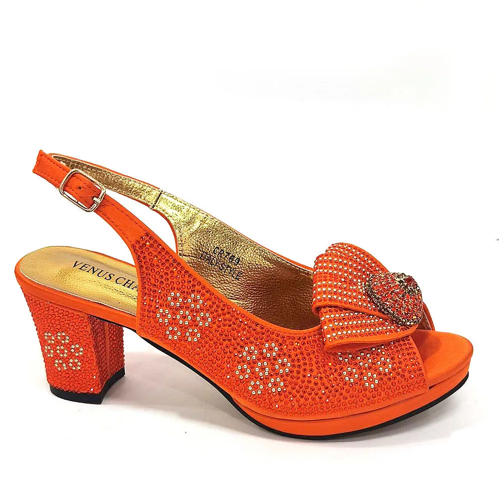 Women's Rhinestone Shoes Bag Set