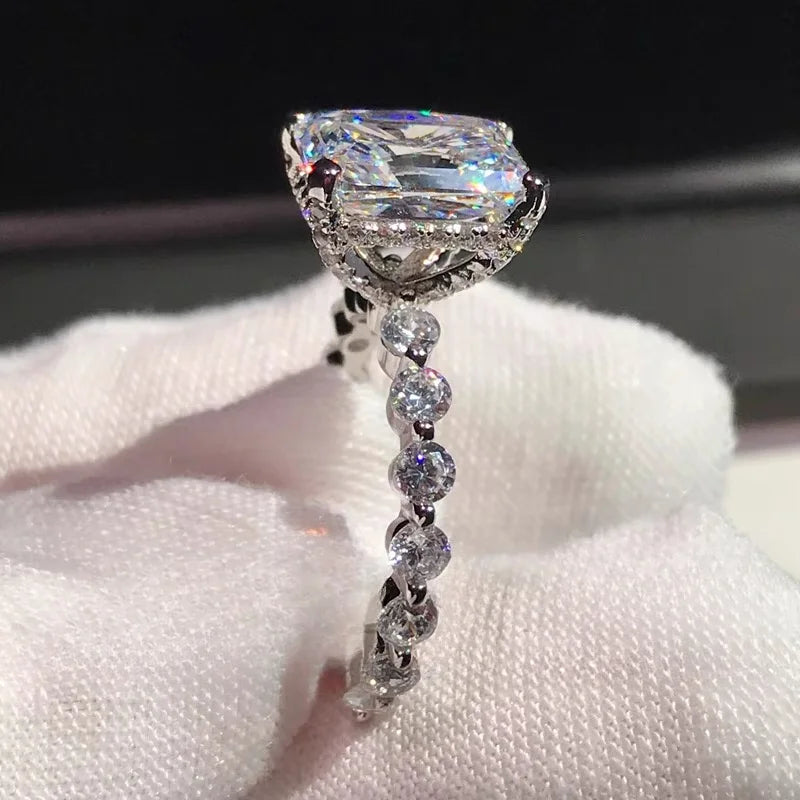 Square Cut Cubic Zirconia Rings