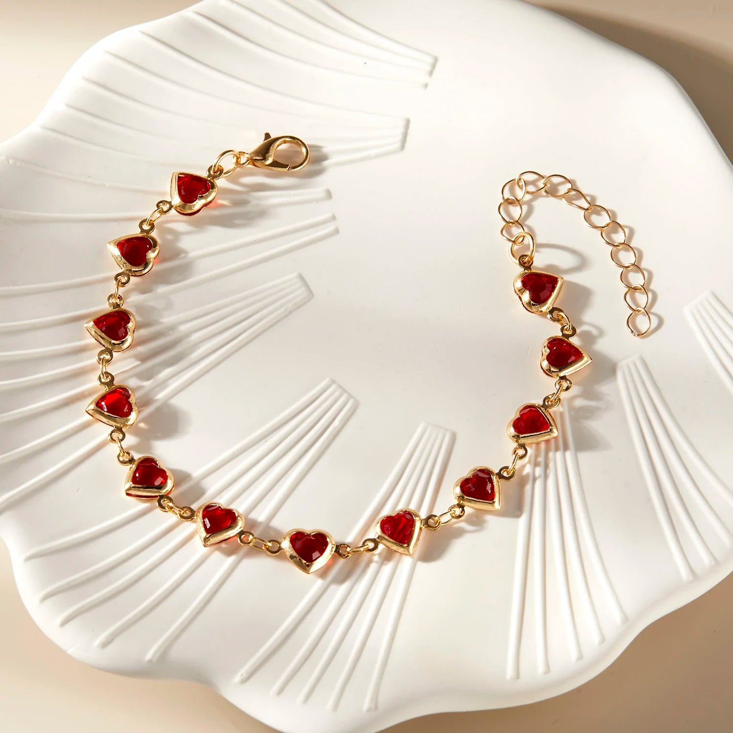 Red Crystal Heart Bracelet