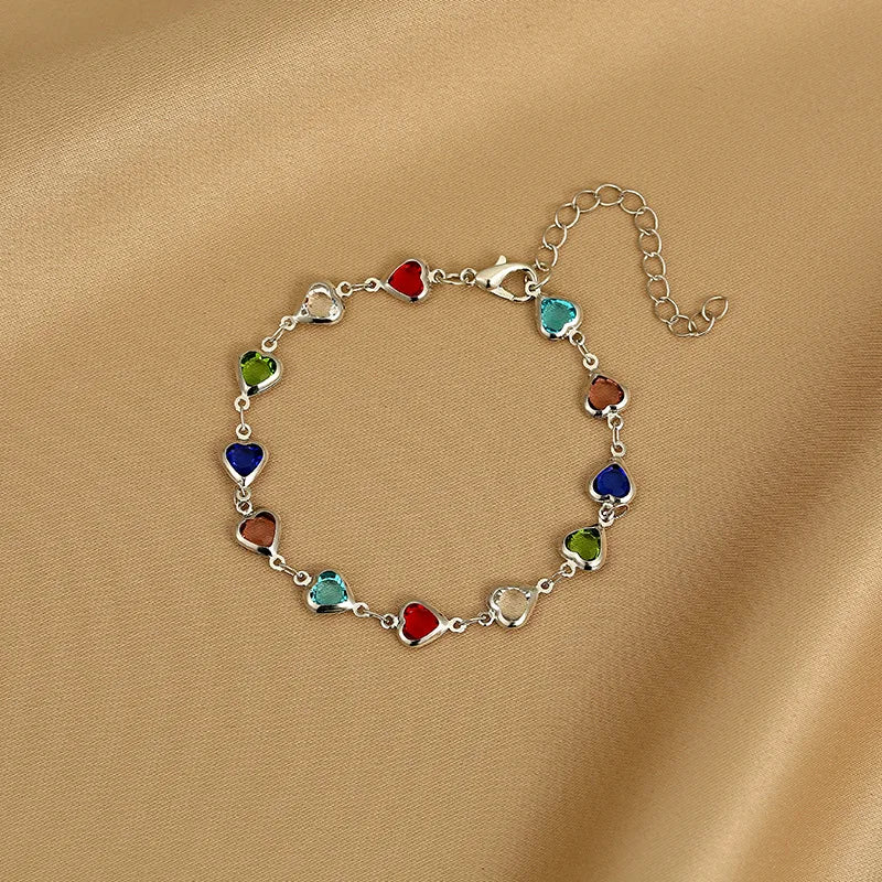 Red Crystal Heart Bracelet