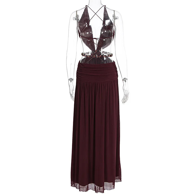 Leopard Halter Maxi Dress
