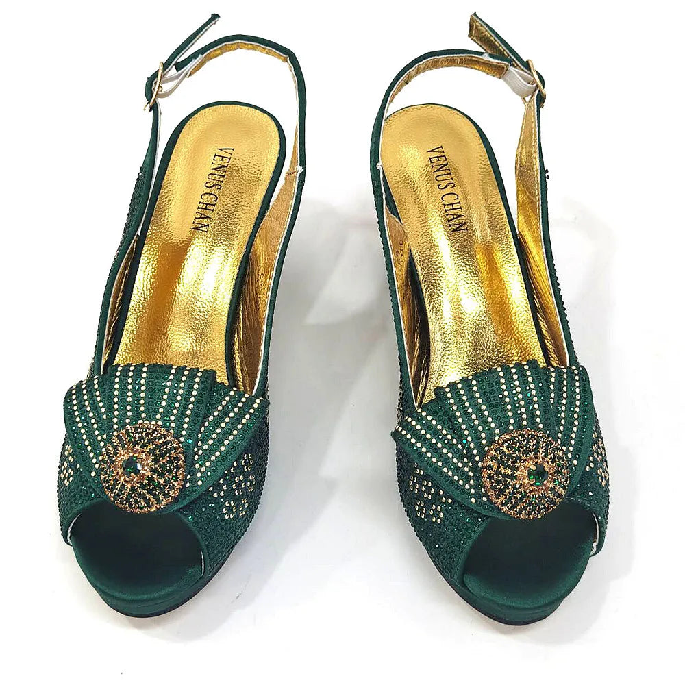 Women's Rhinestone Shoes Bag Set