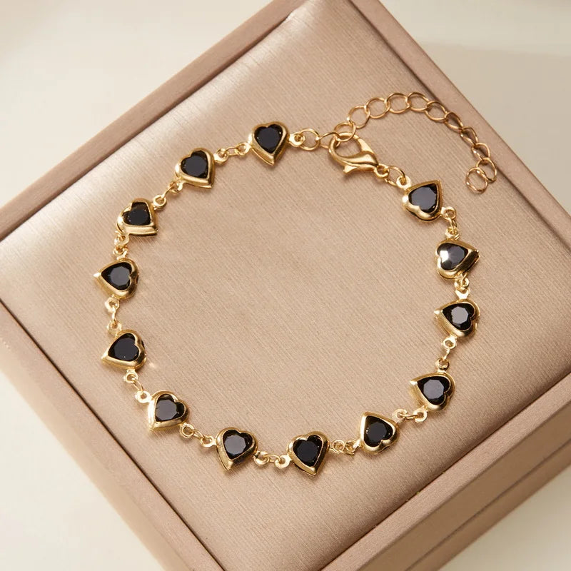 Red Crystal Heart Bracelet