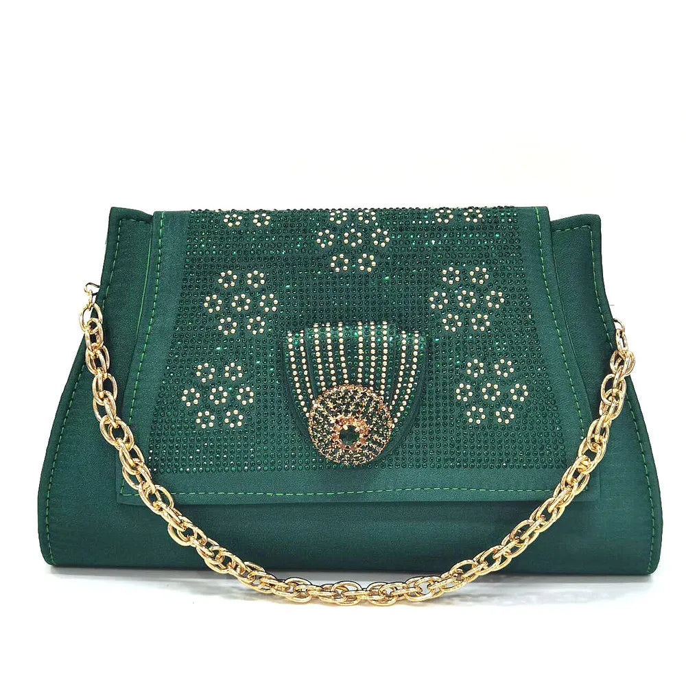 Women's Rhinestone Shoes Bag Set