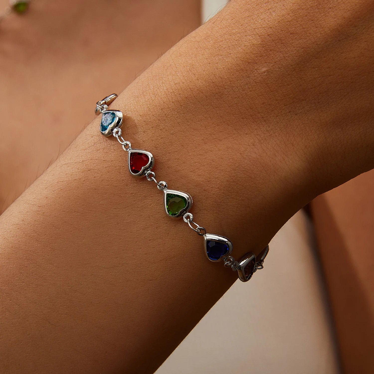 Red Crystal Heart Bracelet