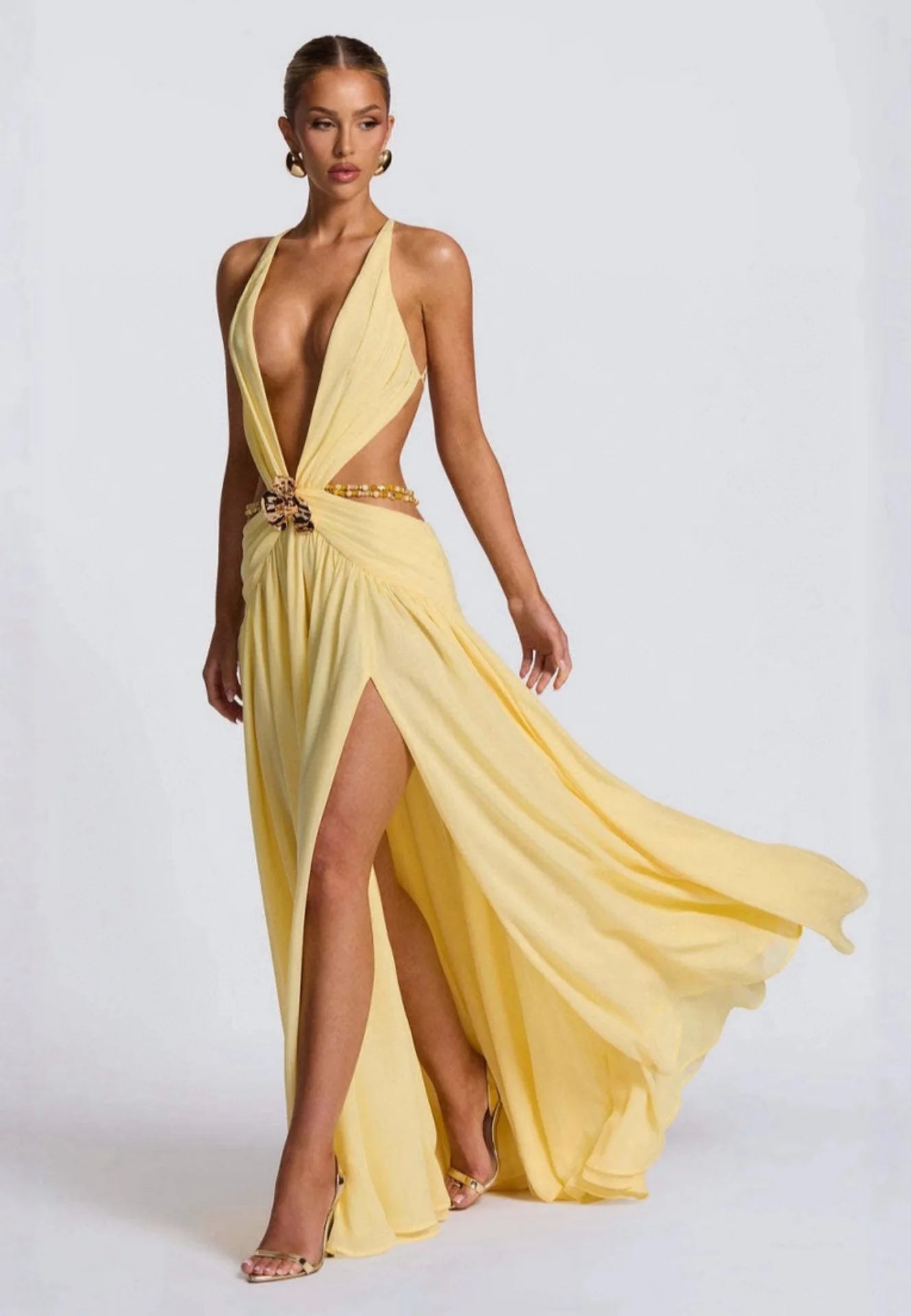 Leopard Halter Maxi Dress