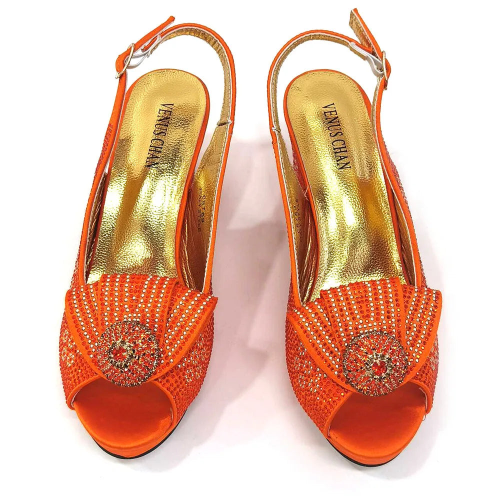 Women's Rhinestone Shoes Bag Set