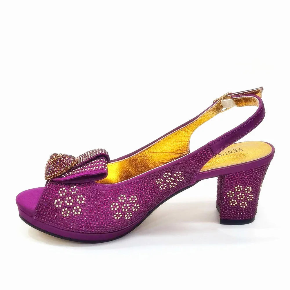 Women's Rhinestone Shoes Bag Set