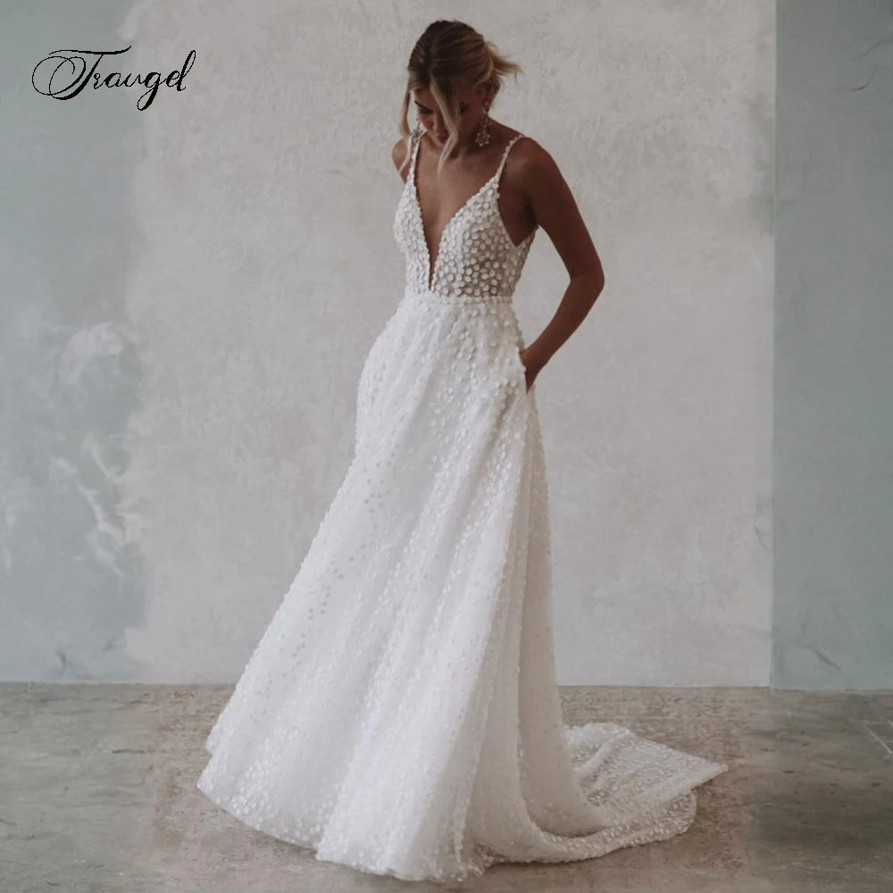 Backless Lace Wedding Dress