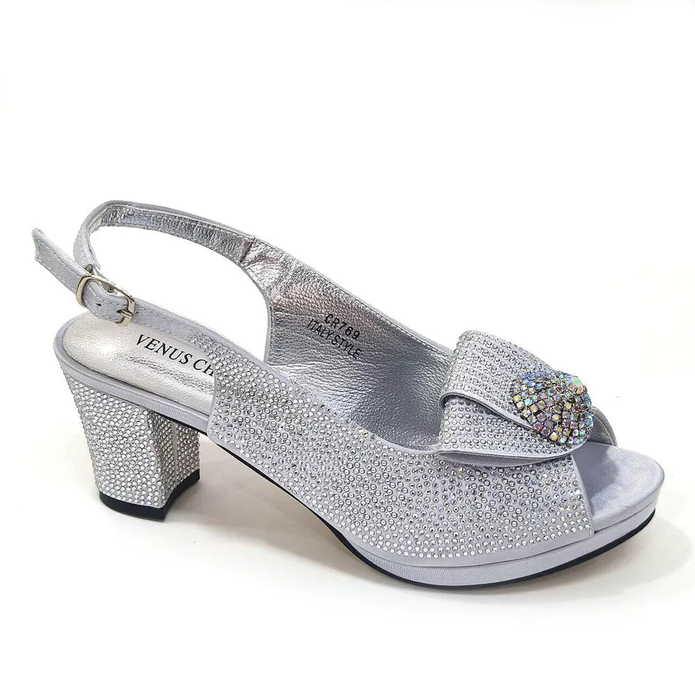 Women's Rhinestone Shoes Bag Set