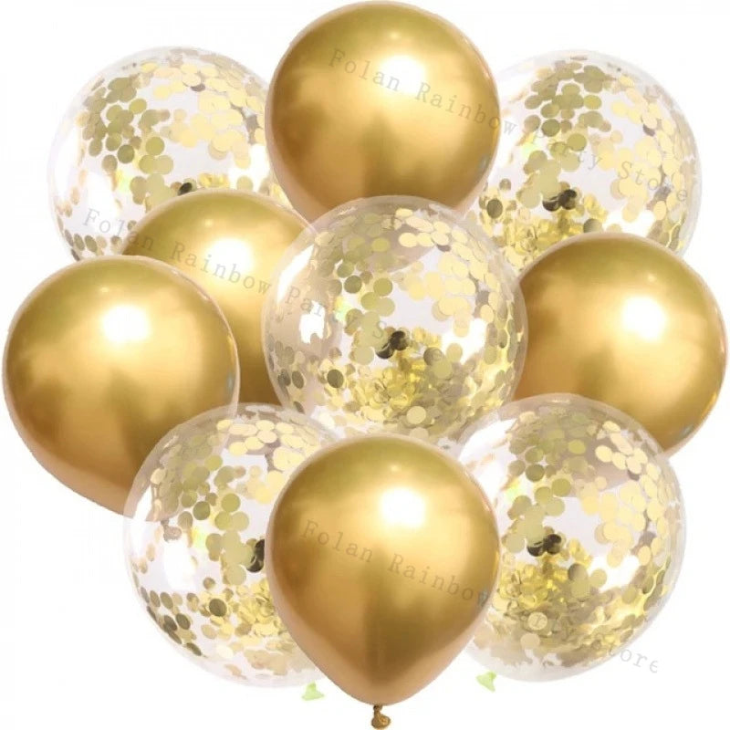 White Gold Party Balloons Set