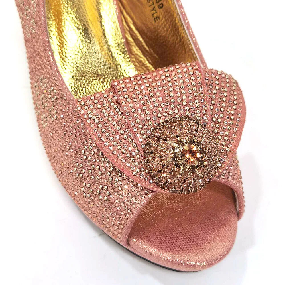Women's Rhinestone Shoes Bag Set
