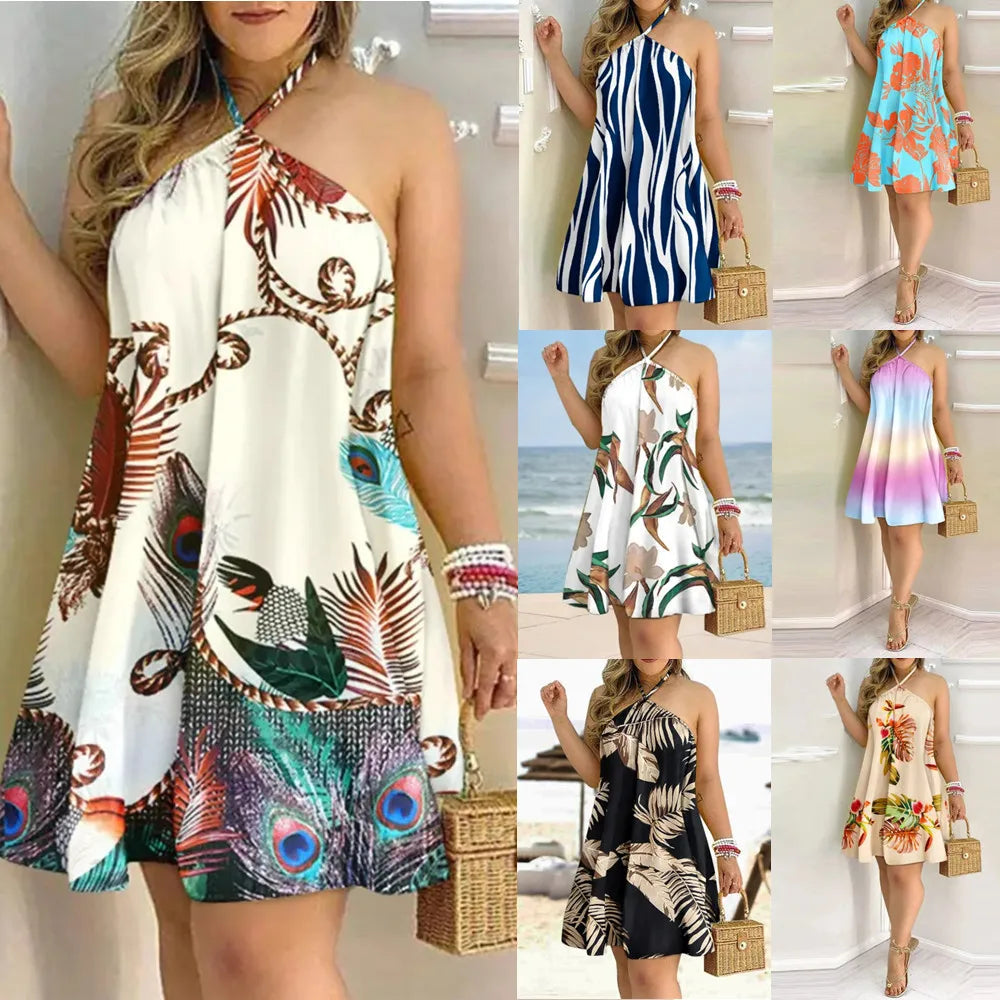 Floral Boho Halter Dress