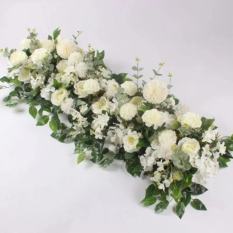 Luxury White Rose Flower Row
