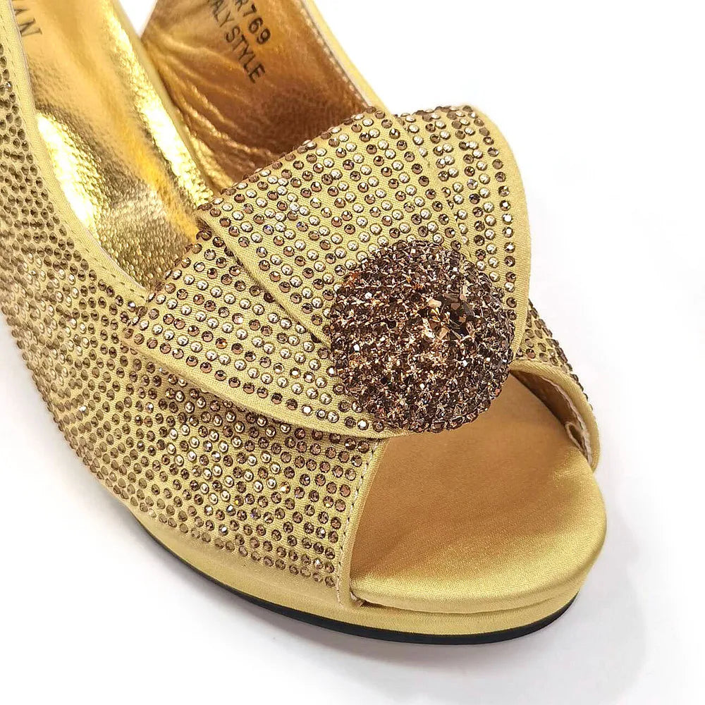 Women's Rhinestone Shoes Bag Set
