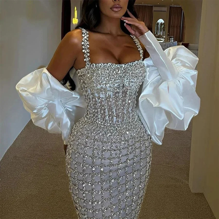 Silver Mermaid Prom Dress
