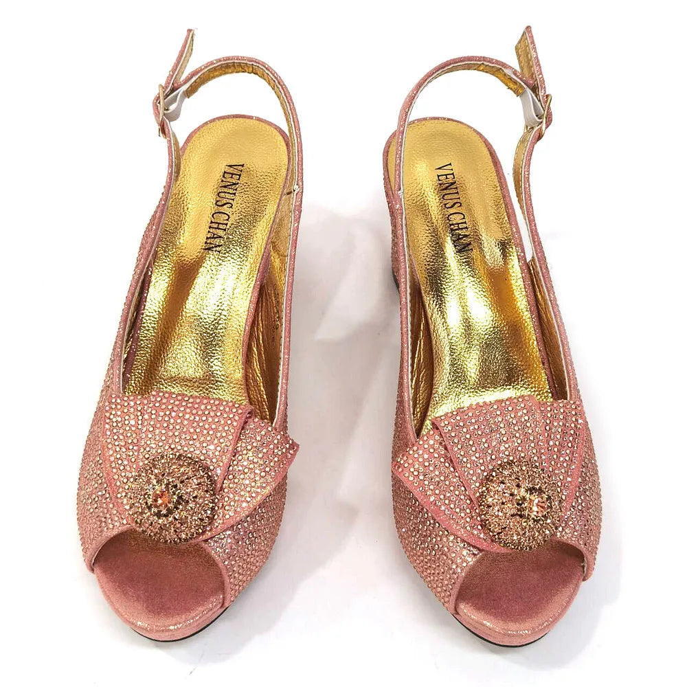 Women's Rhinestone Shoes Bag Set