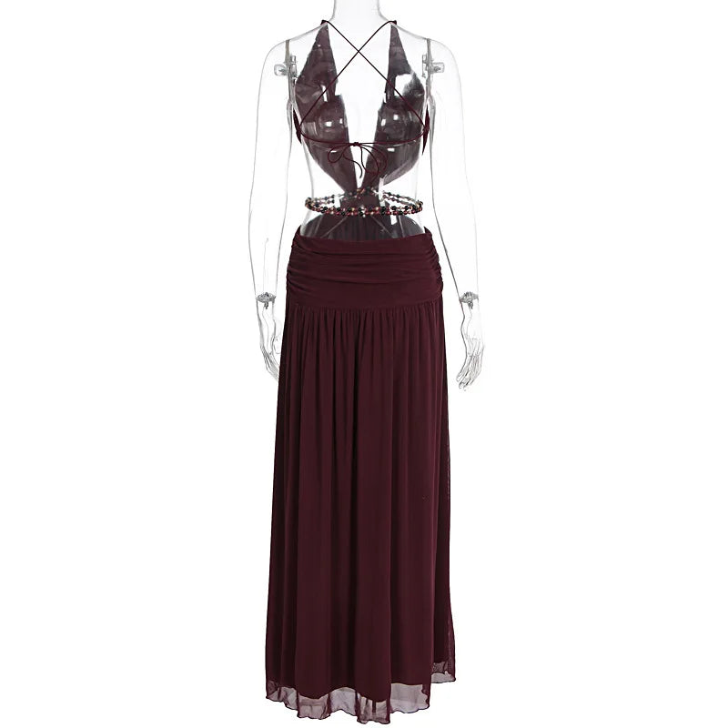 Leopard Halter Maxi Dress