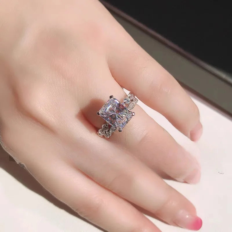 Square Cut Cubic Zirconia Rings