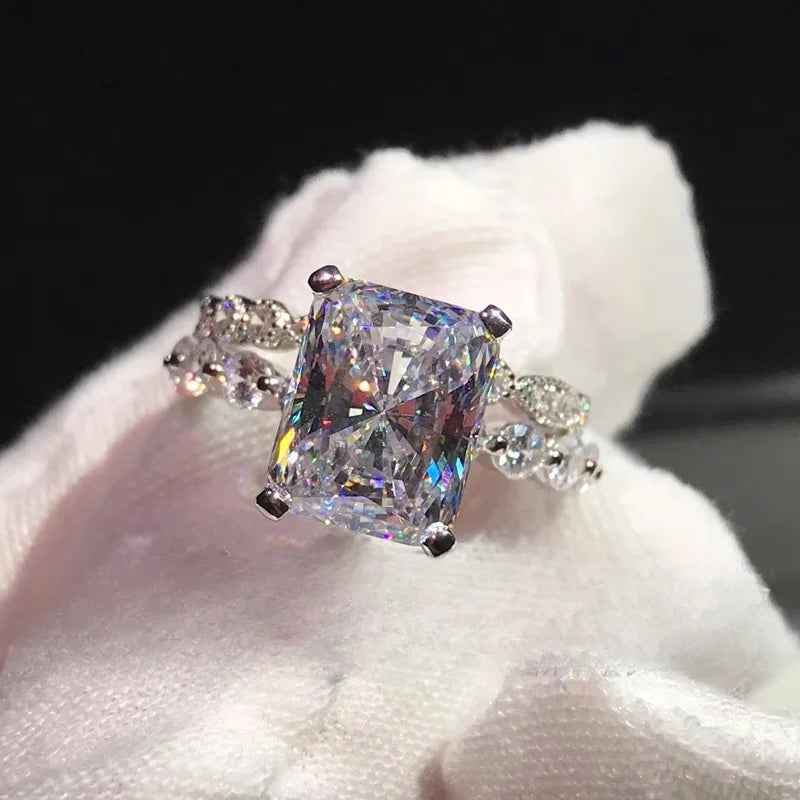 Square Cut Cubic Zirconia Rings