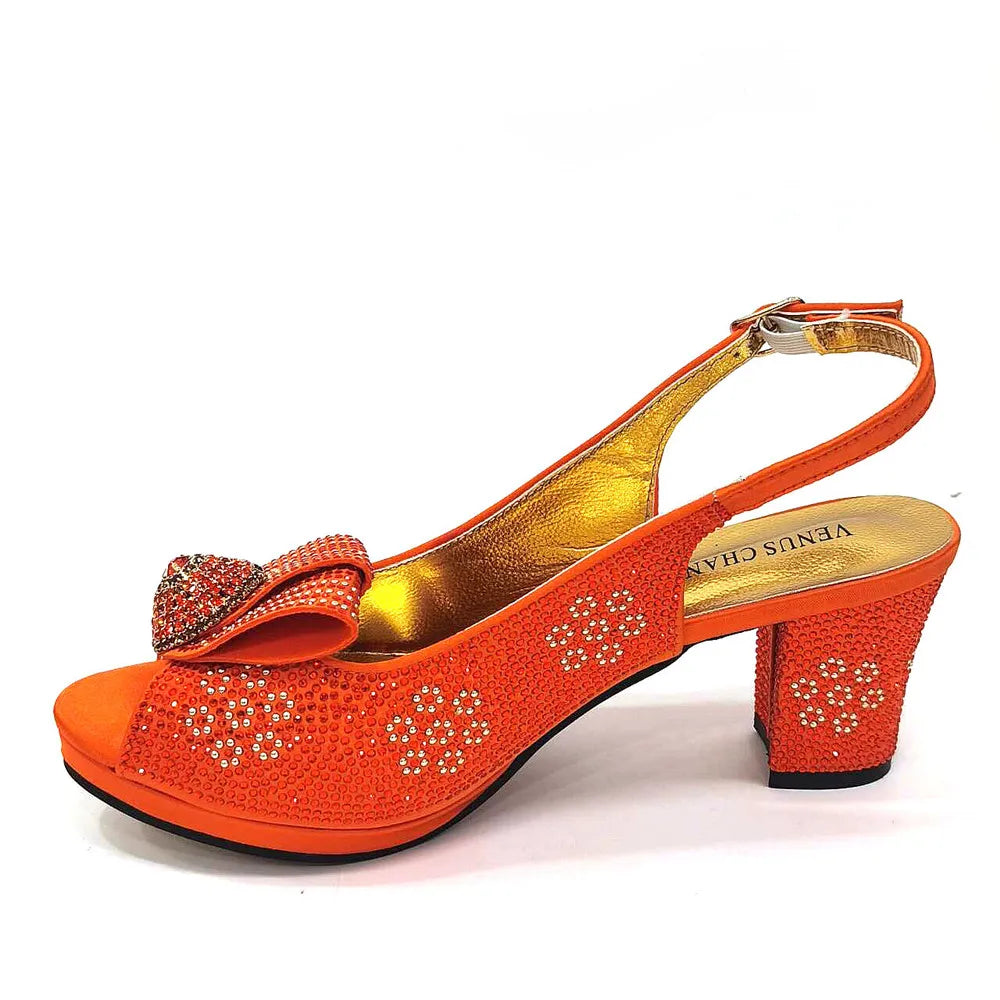 Women's Rhinestone Shoes Bag Set