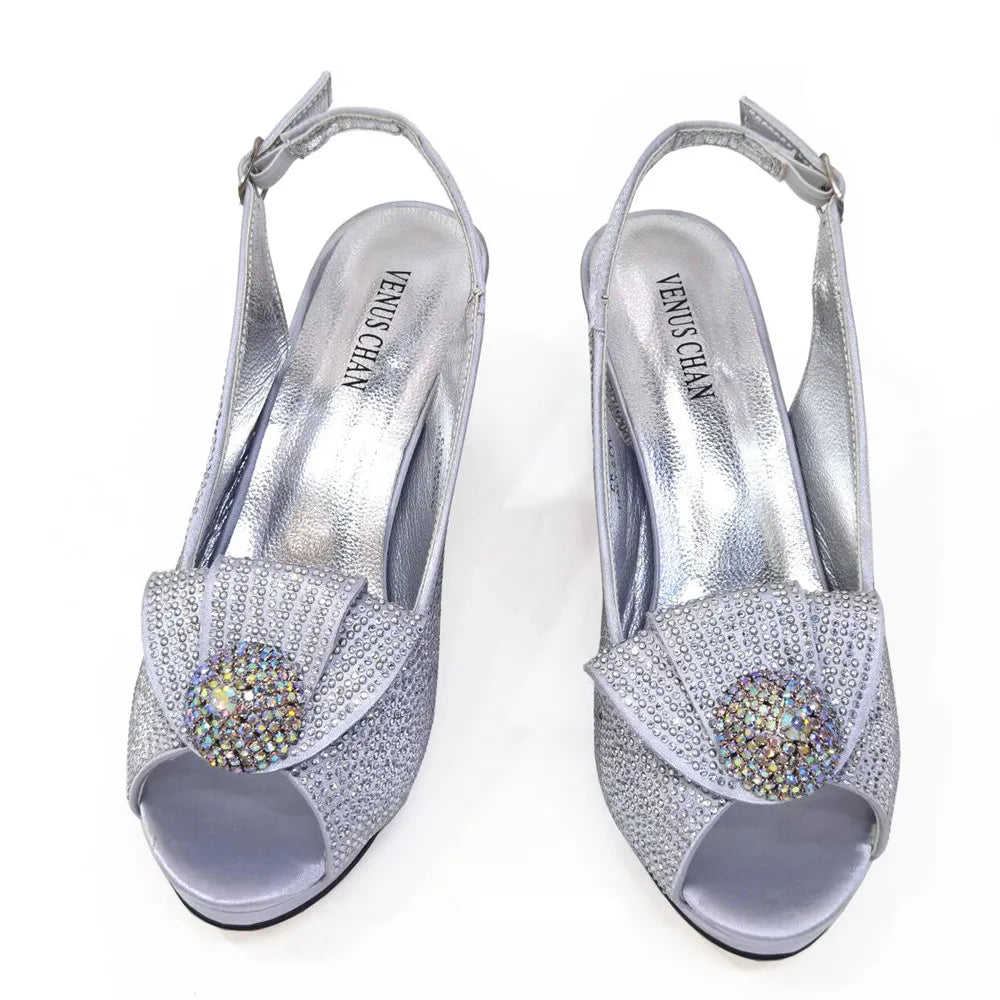 Women's Rhinestone Shoes Bag Set