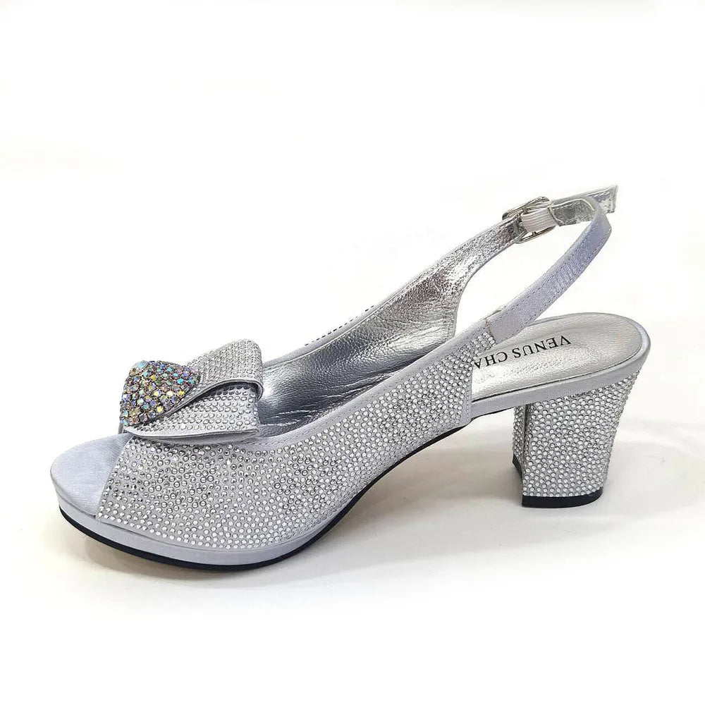 Women's Rhinestone Shoes Bag Set