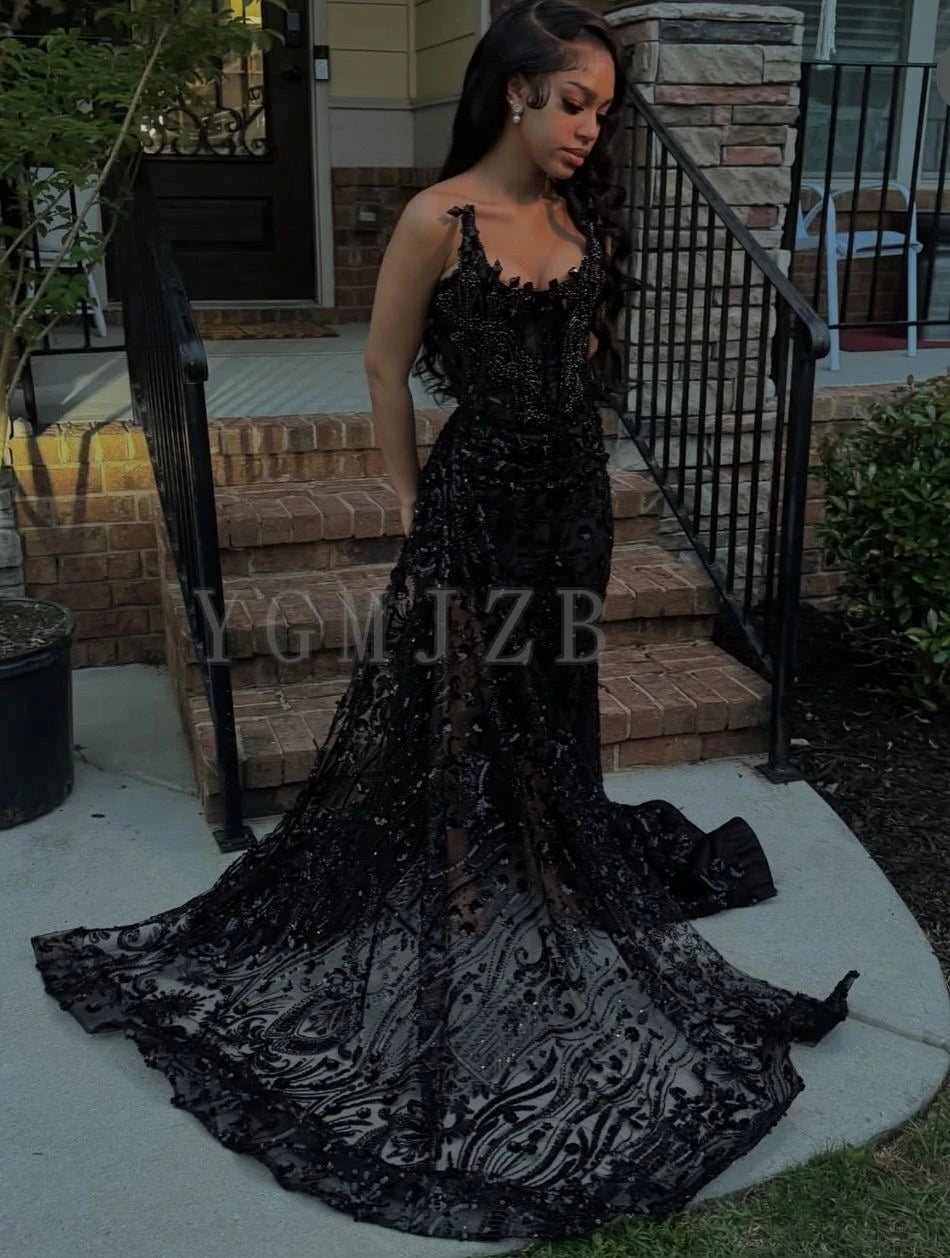Black Mermaid Prom Dress
