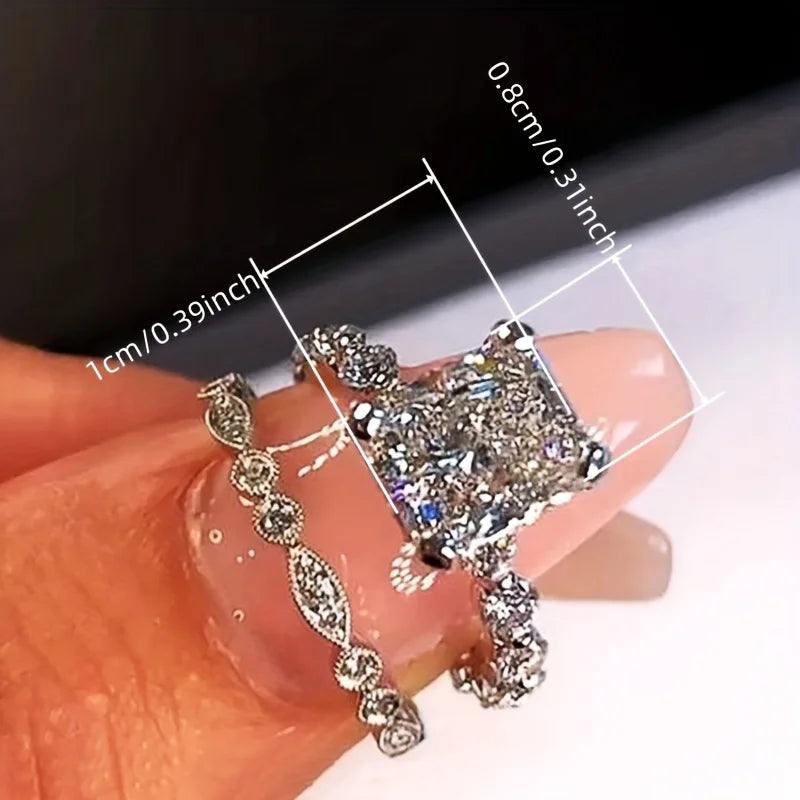 Square Cut Cubic Zirconia Rings